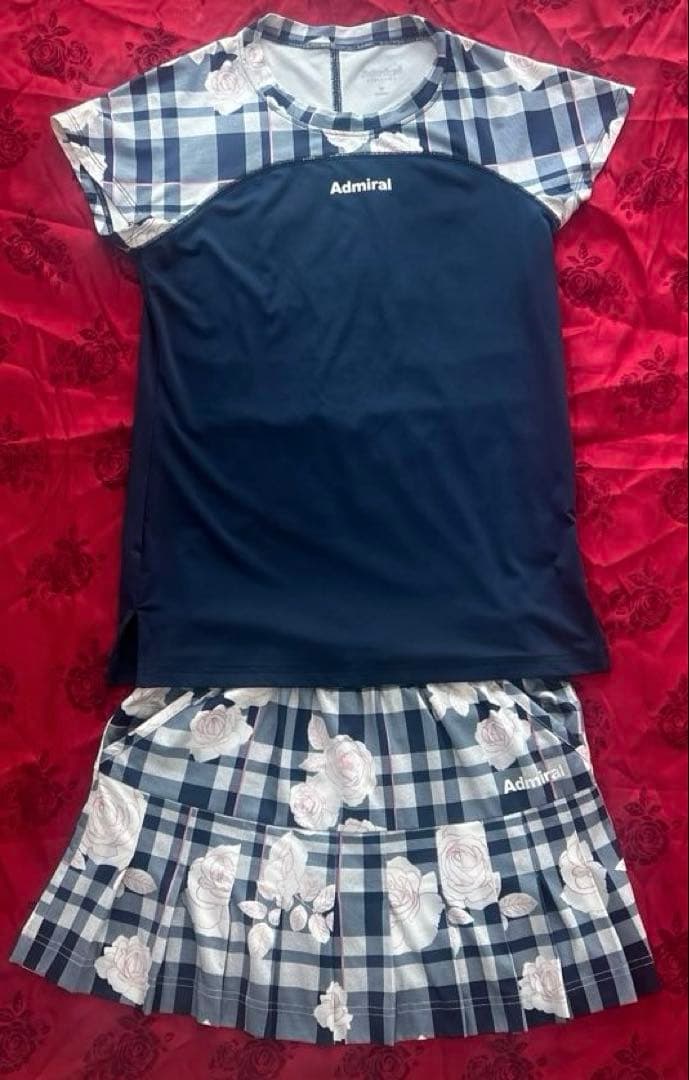 アドミラル　ウィンザーコラボ　テニスウェア花柄チェック　セットアップ