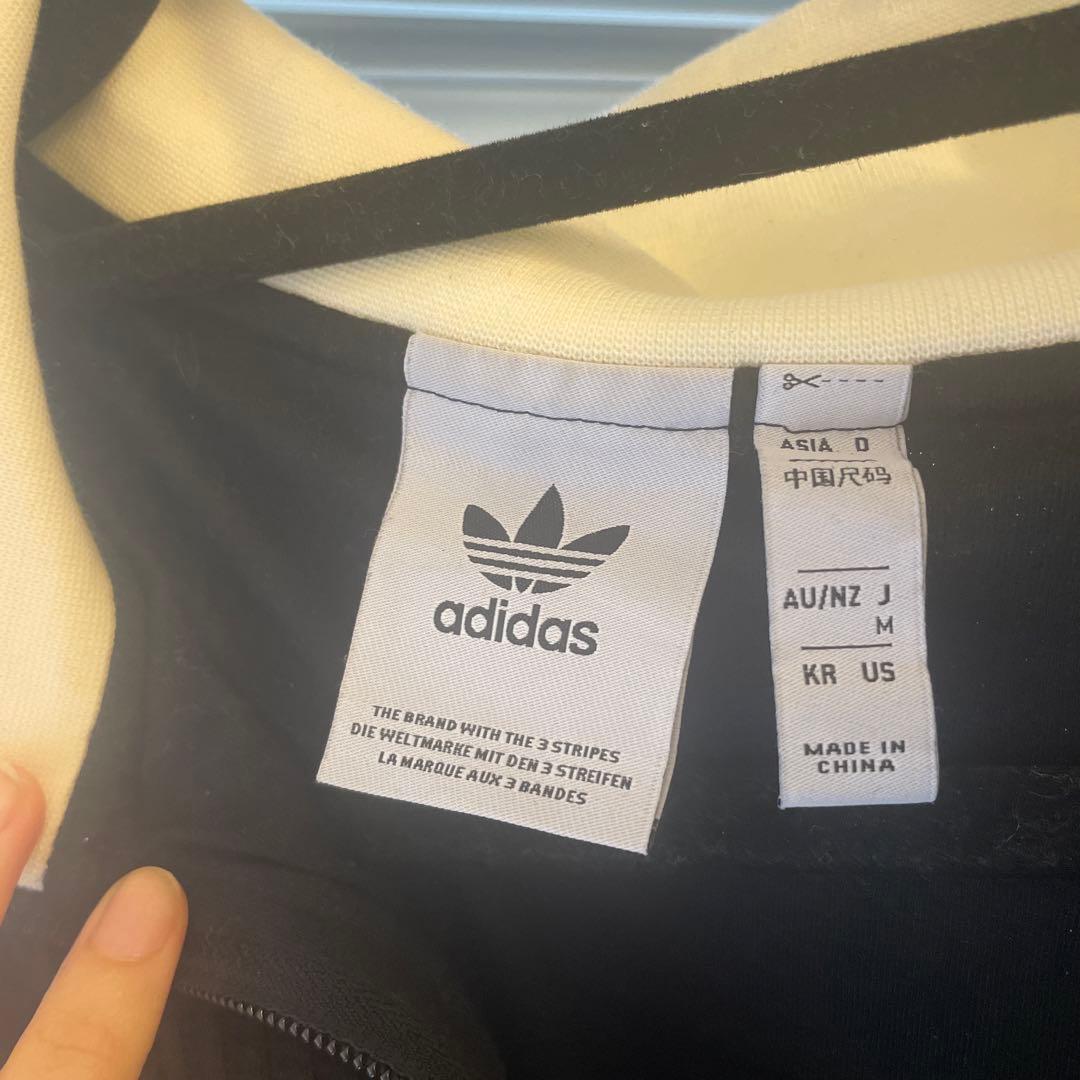 adidas ワッフルトラックジャケットブラック/ホワイト