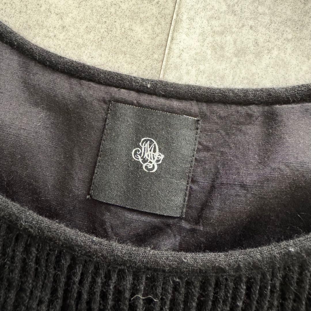 メゾンドソイル　ウール ピンタック ロングワンピース　フレア　黒