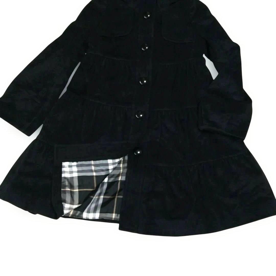 【極美品】BURBERRY BLUE LABELアンゴラ混ティアードコート黒M
