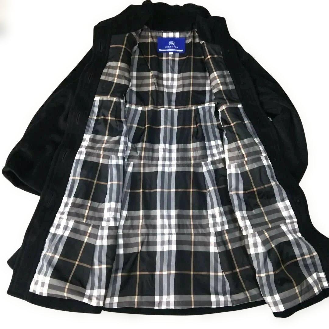 【極美品】BURBERRY BLUE LABELアンゴラ混ティアードコート黒M
