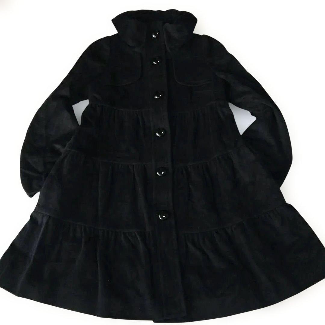 【極美品】BURBERRY BLUE LABELアンゴラ混ティアードコート黒M