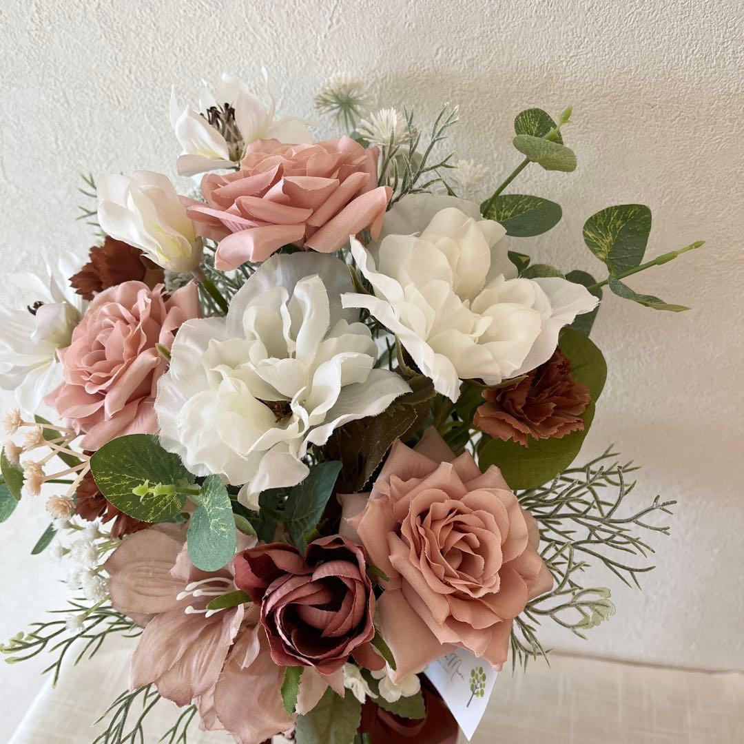 ウェディングブーケとブートニアのセット♡くすみピンクブーケ♡前撮り♡挙式♡