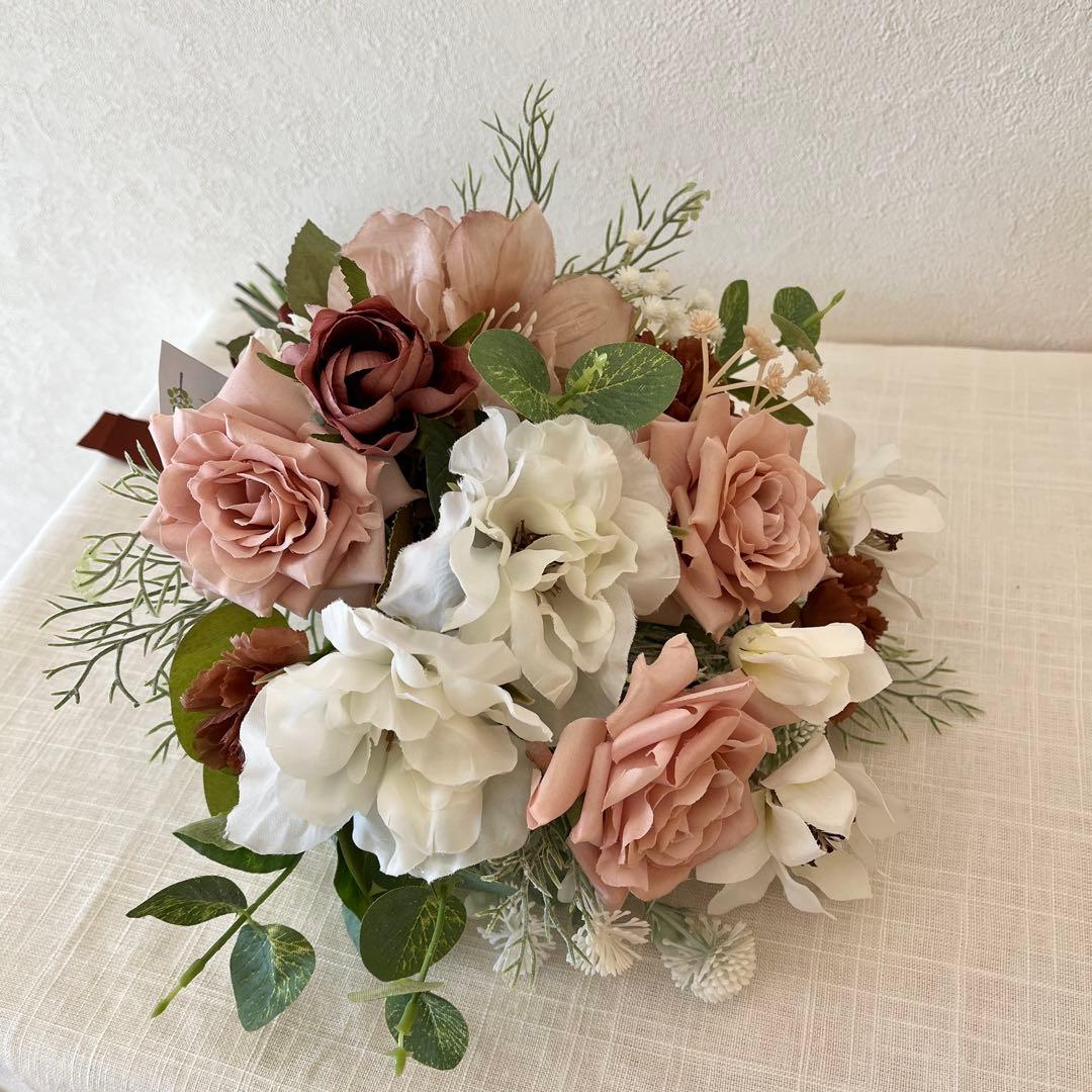 ウェディングブーケとブートニアのセット♡くすみピンクブーケ♡前撮り♡挙式♡