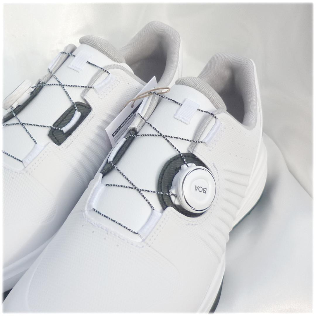 新品27.5cmアディダスゴルフ 白ゴルフシューズ BOA24 ダイヤル式