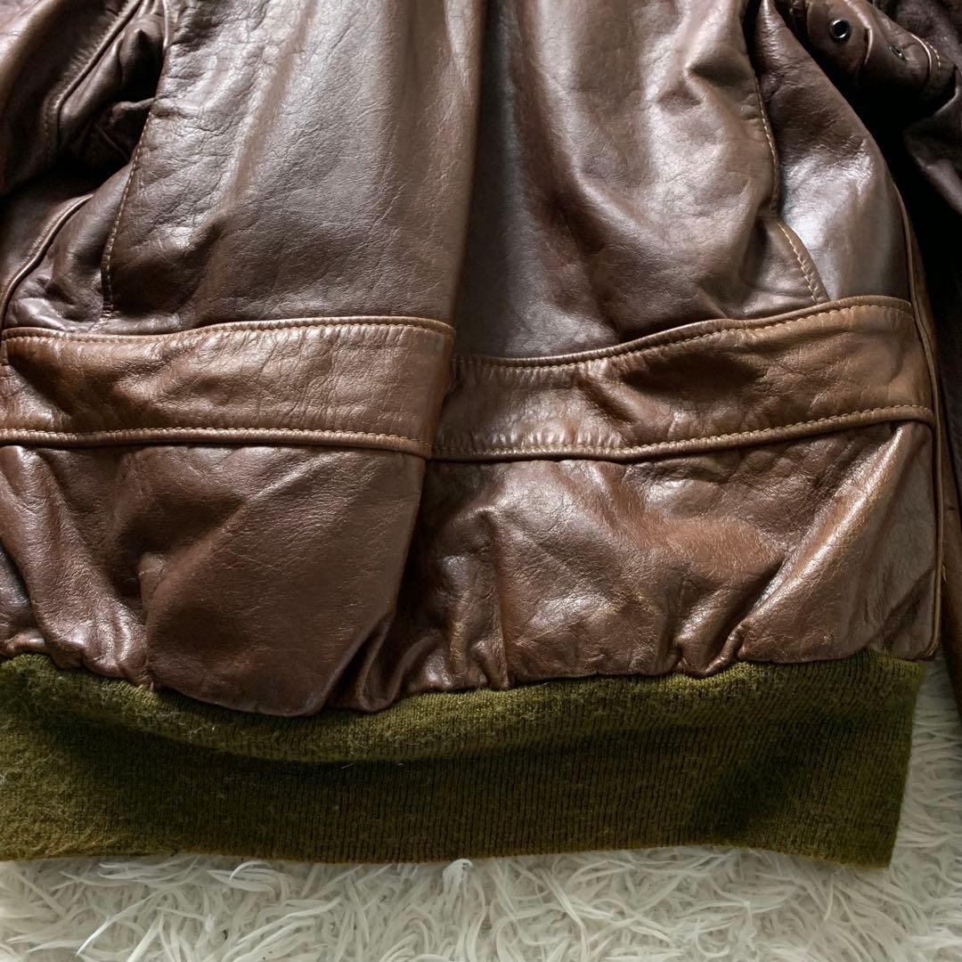 【米国製】ショット フライトジャケット G-1 襟ボア ライナー ブラウン 38