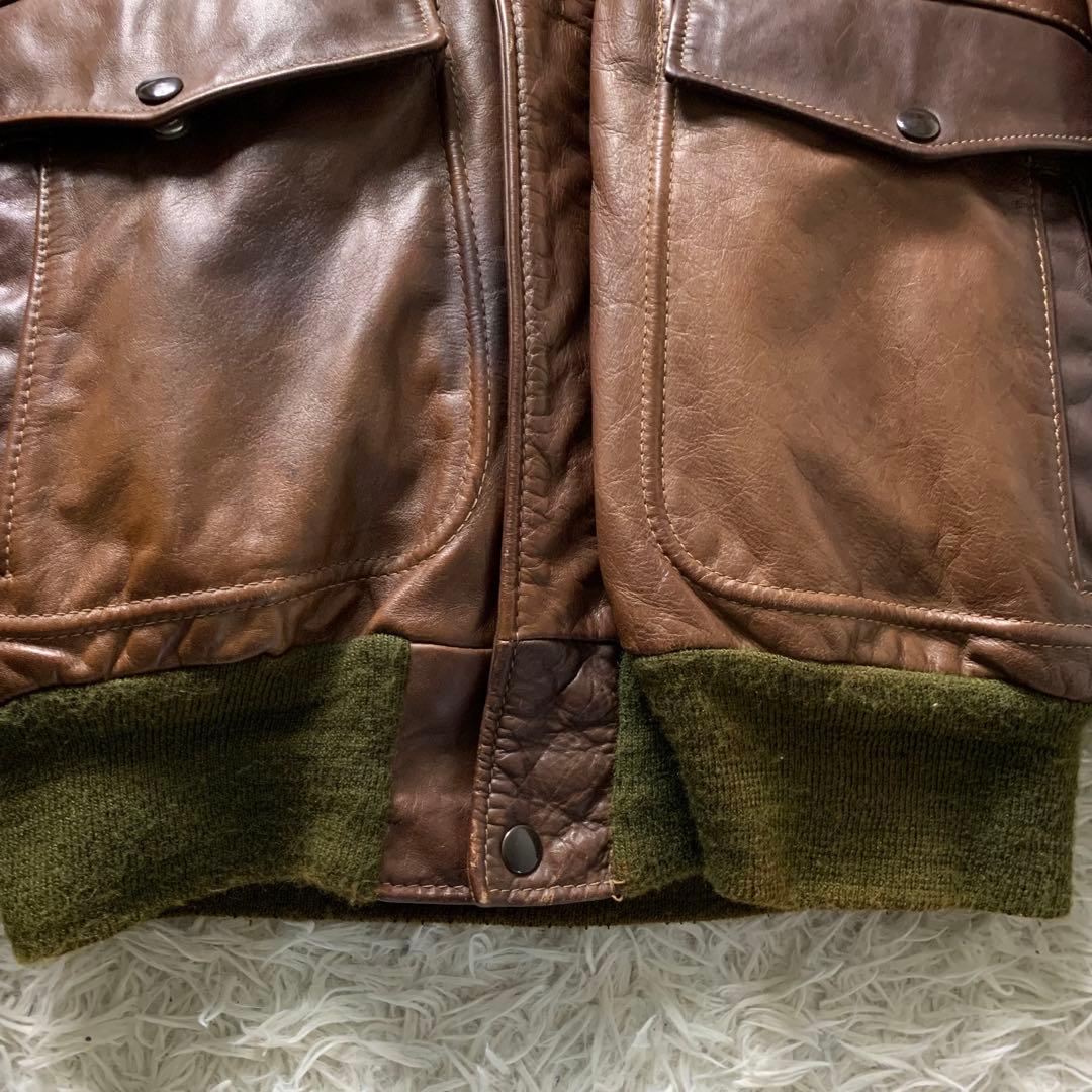 【米国製】ショット フライトジャケット G-1 襟ボア ライナー ブラウン 38