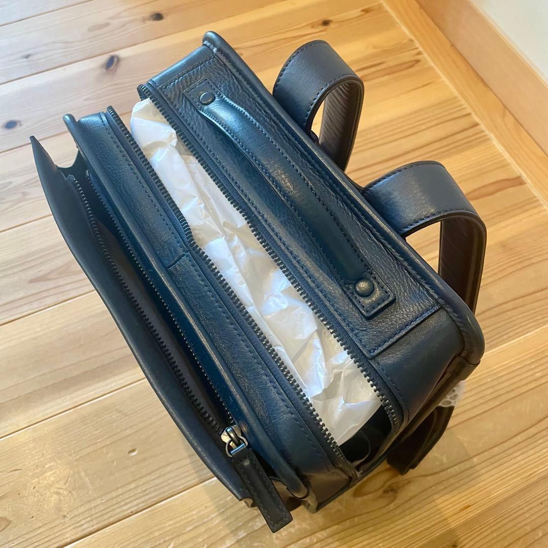 L レザービジネスバッグ 青