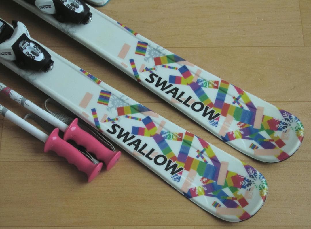 ■■送料無料■SWALLOW■子供用スキー4点セット■板110/靴21.5■■