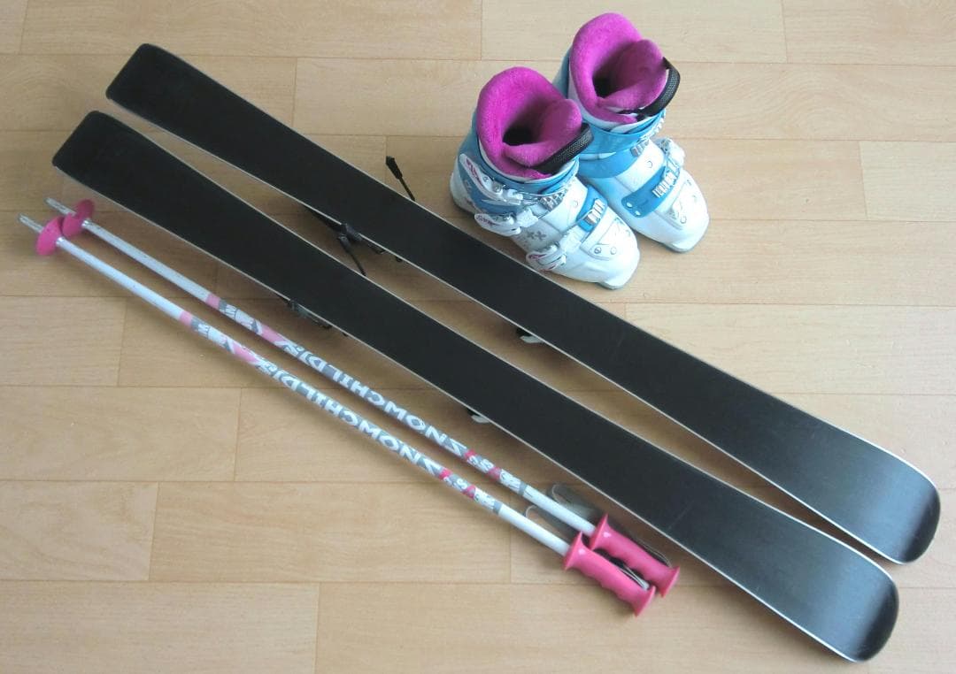 ■■送料無料■SWALLOW■子供用スキー4点セット■板110/靴21.5■■