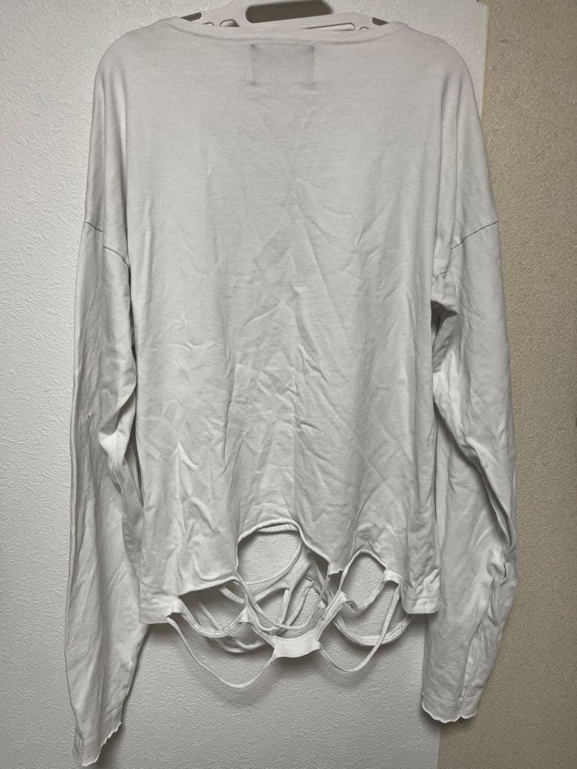 GRANCY ラインストーンデザイン グラフィックダメージ ロンT Sサイズ