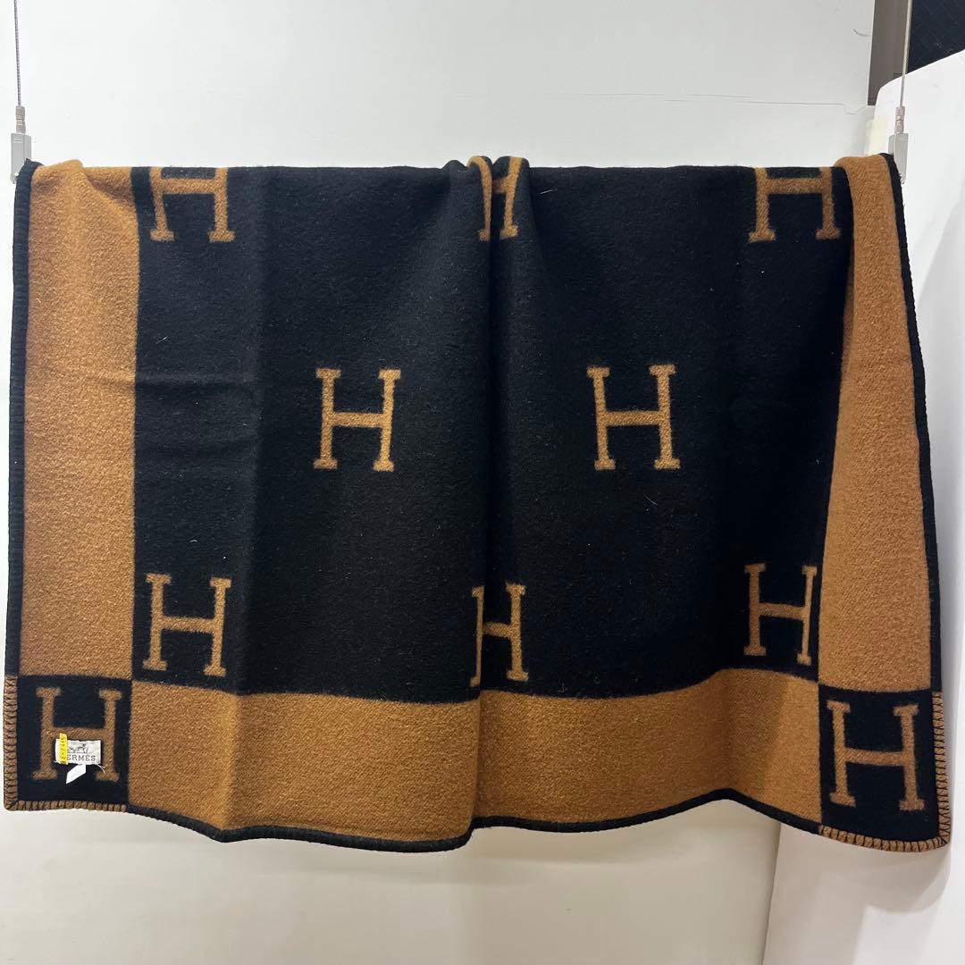エルメス Hermesアヴァロン ブランケット ウールカシミヤ プレード