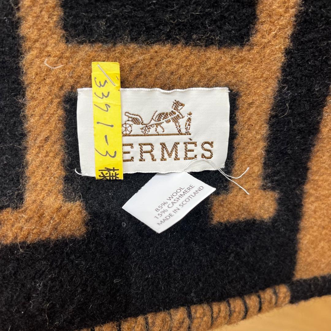 エルメス Hermesアヴァロン ブランケット ウールカシミヤ プレード