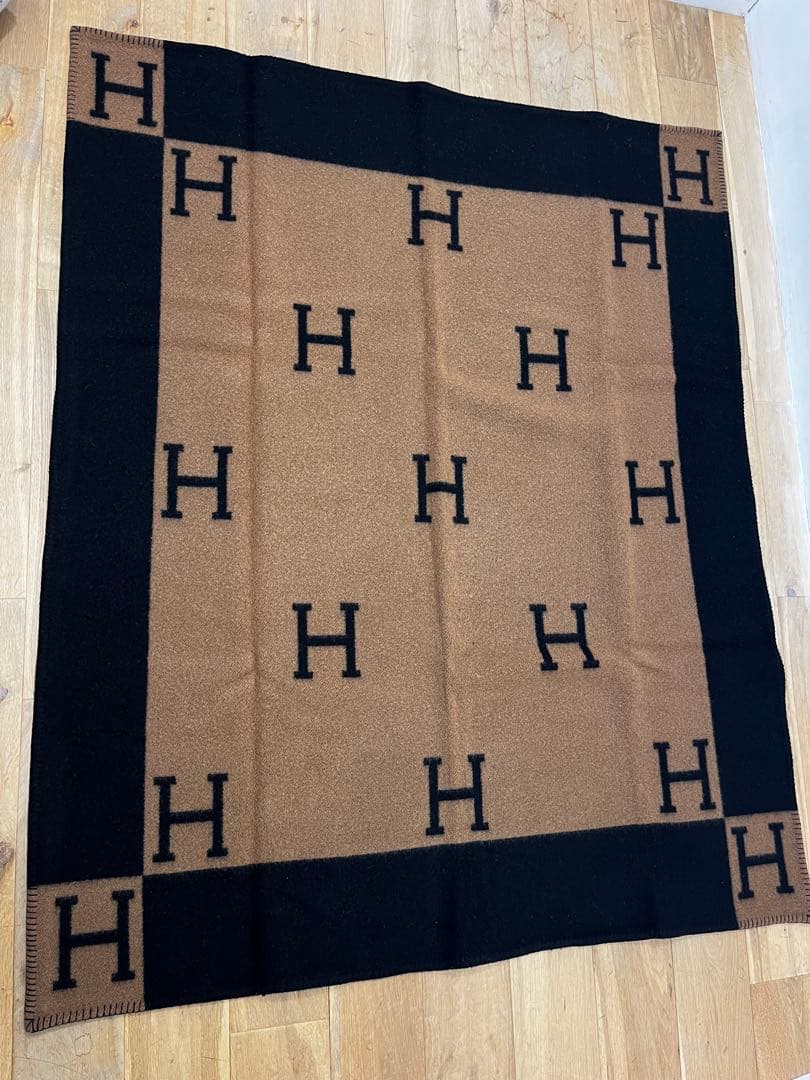 エルメス Hermesアヴァロン ブランケット ウールカシミヤ プレード