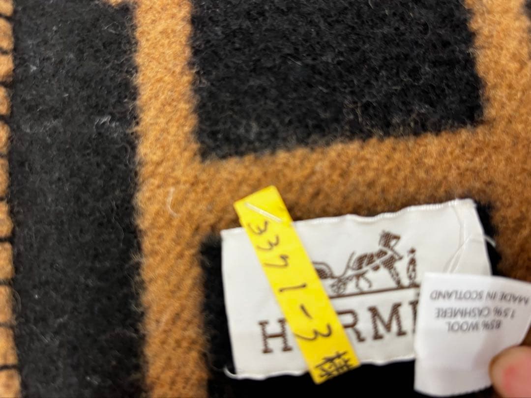 エルメス Hermesアヴァロン ブランケット ウールカシミヤ プレード