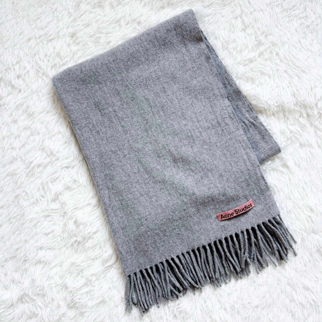 ピンクタグ✨美品✨ Acne Studios ウールマフラー グレー ストール