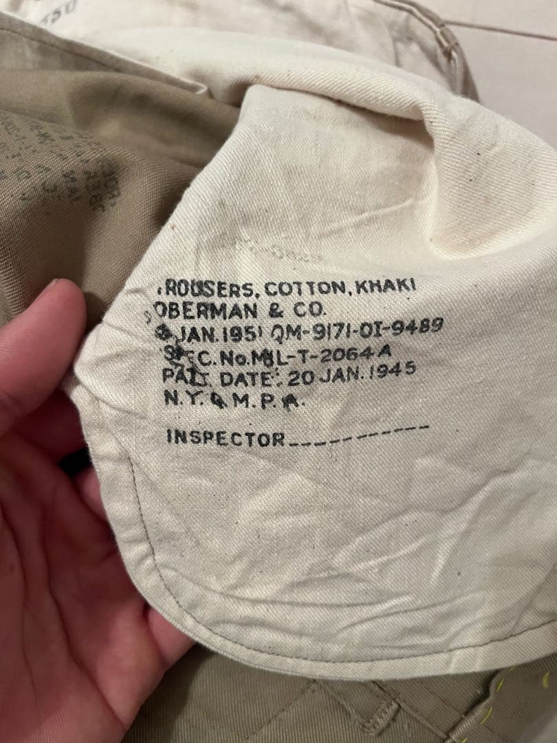 R*様 50s U.S.ARMY 45KHAKI アメリカ軍 チノパン 45チノ