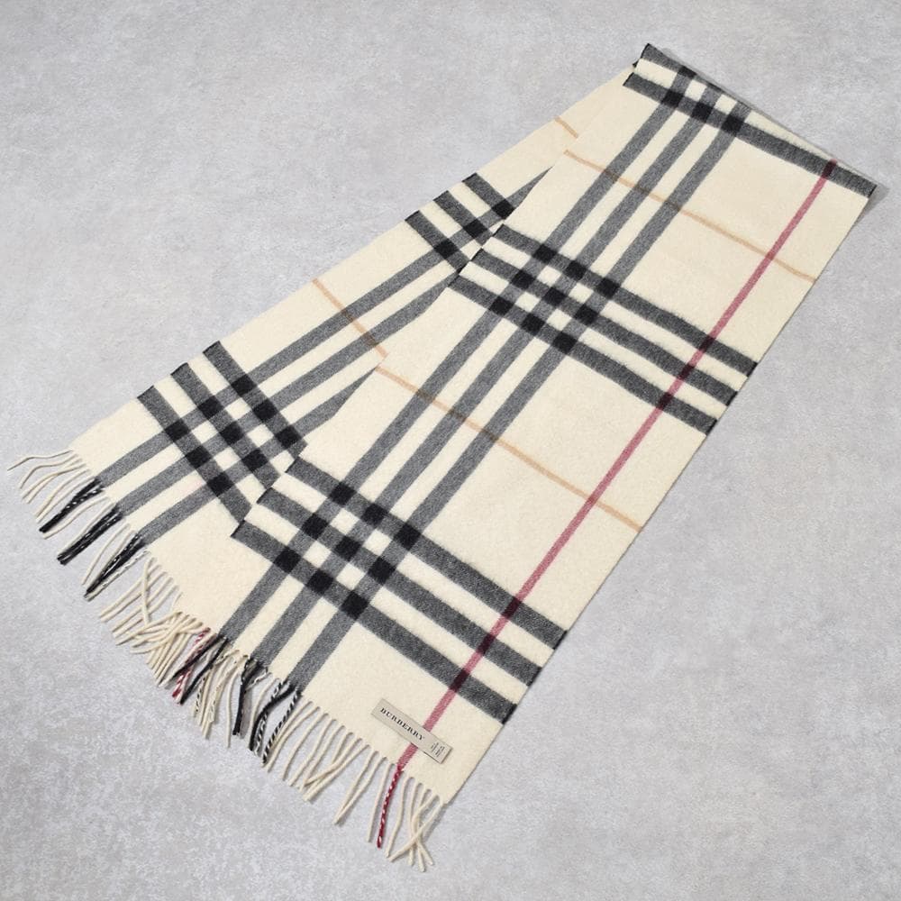英国製 バーバリー BURBERRY カシミヤ100％ メガチェック ストール