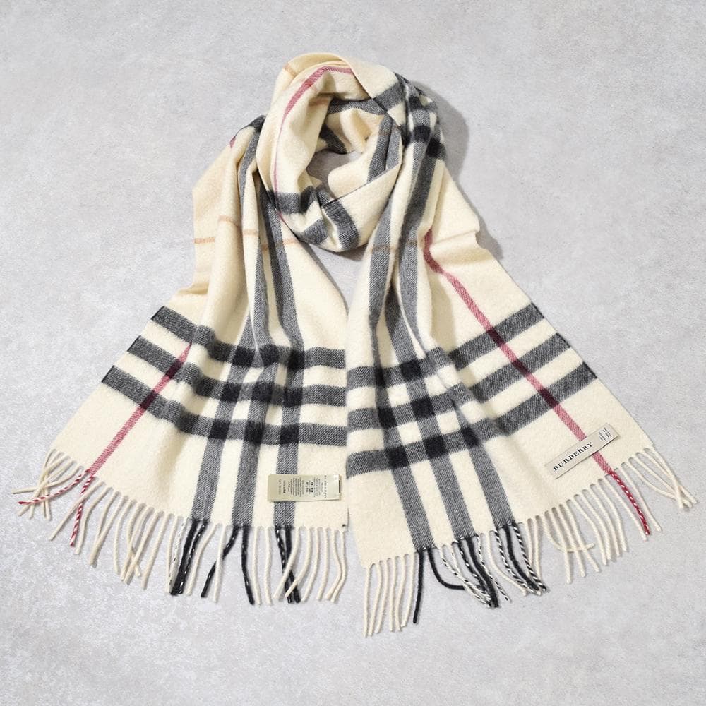 英国製 バーバリー BURBERRY カシミヤ100％ メガチェック ストール