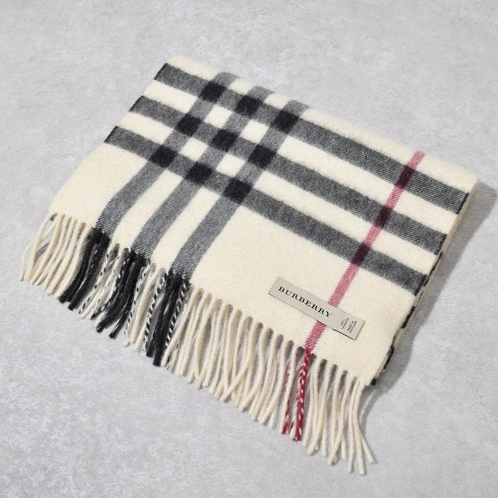 英国製 バーバリー BURBERRY カシミヤ100％ メガチェック ストール