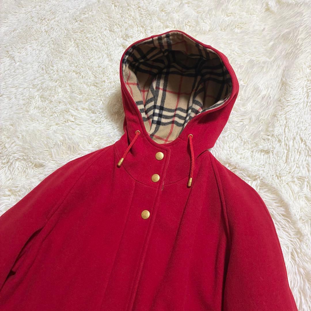 極美品 バーバリー カシミヤ ダブルフェイス ロングコート 金ボタン ホースロゴ