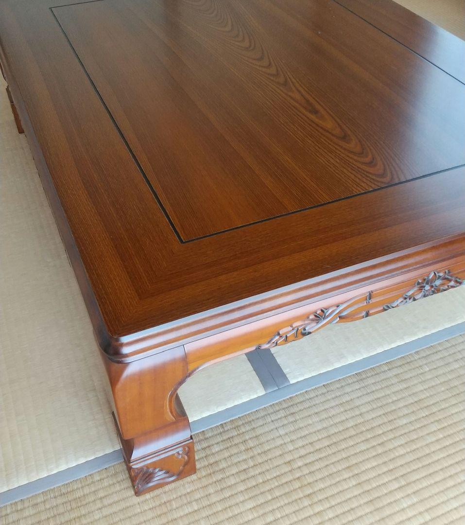 円香川県漆器工業協同組合　彫刻入り木製座卓