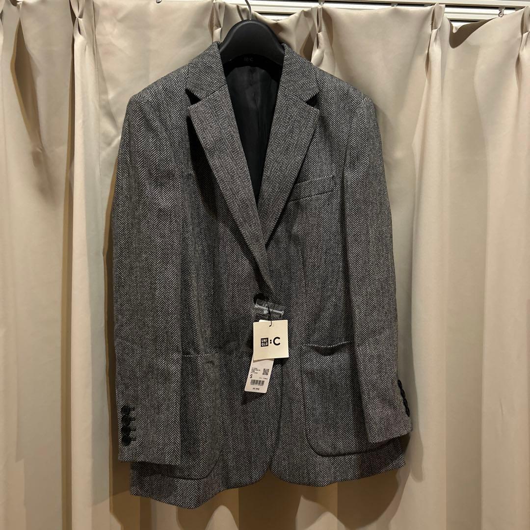 UNIQLO C ツイードオーバーサイズジャケット Sサイズ　新品タグ付き