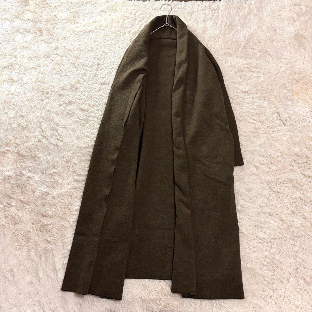 ドゥーズィエムクラス MUSE ウール混 ロングニットガウン コート ブラウン