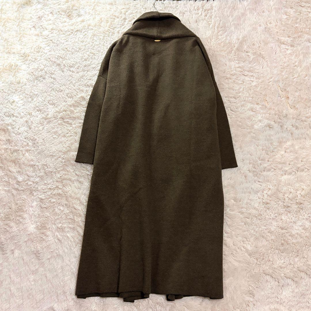 ドゥーズィエムクラス MUSE ウール混 ロングニットガウン コート ブラウン