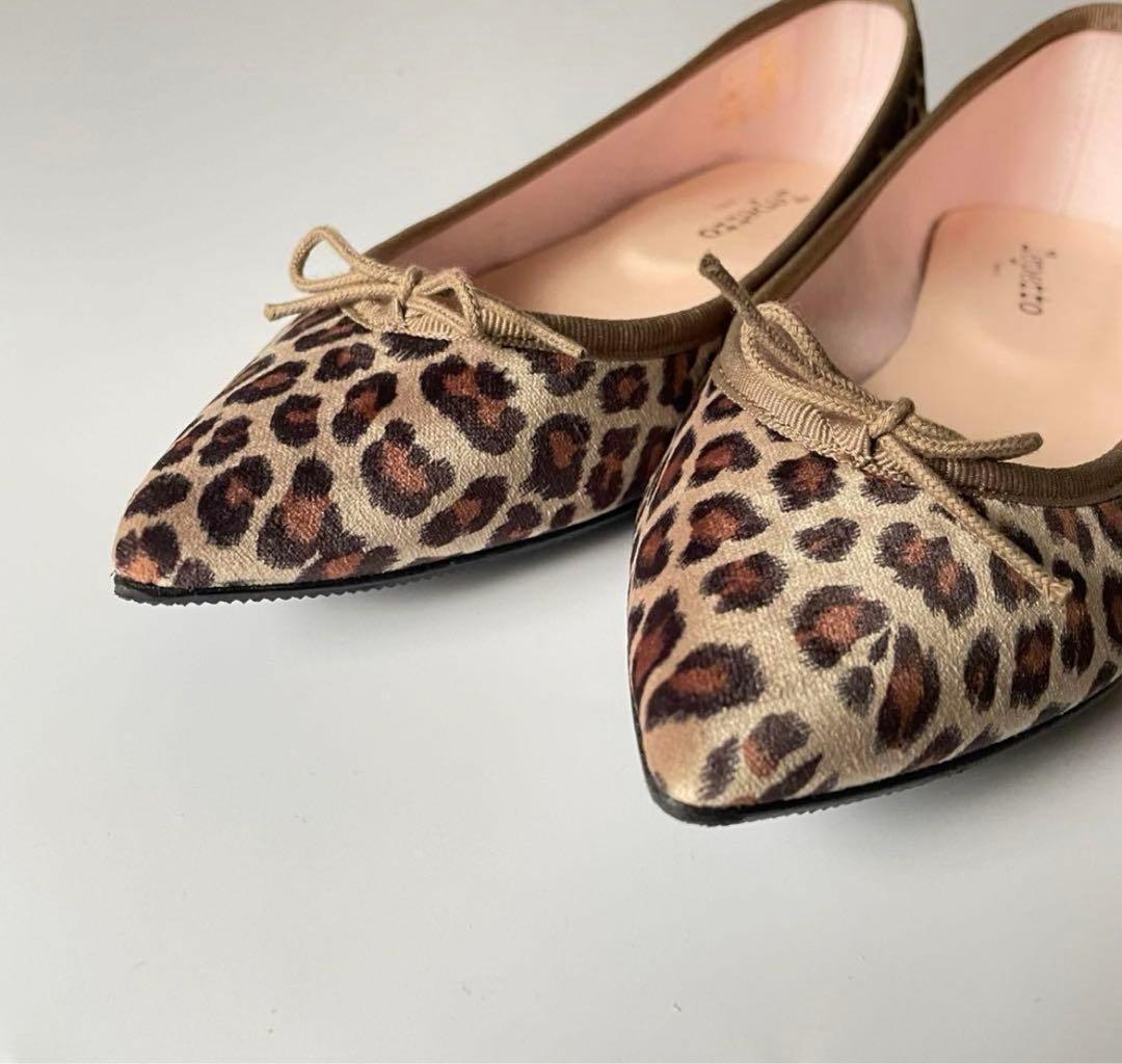 reppetto レオパードバレエシューズ、フラットシューズ