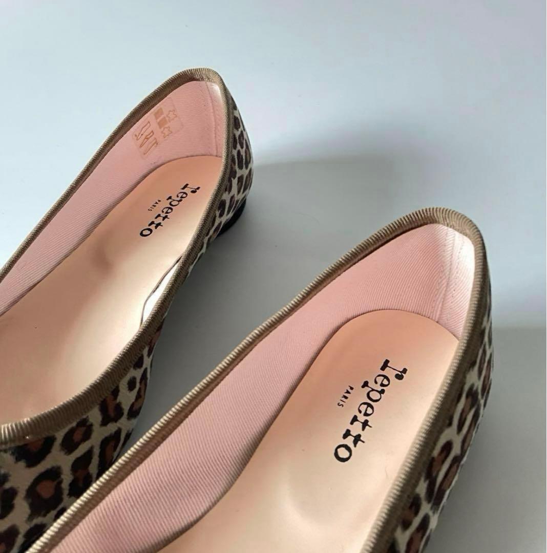 reppetto レオパードバレエシューズ、フラットシューズ