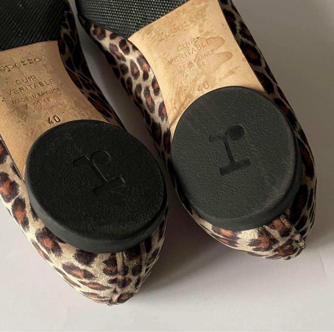 reppetto レオパードバレエシューズ、フラットシューズ