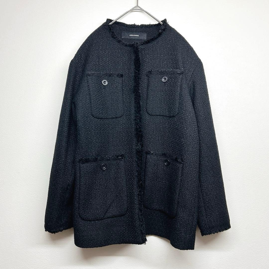 24時間限定価格　ジャーナルスタンダード　ツイードノーカラージャケット　フリンジ