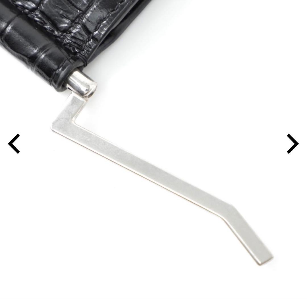 SAINT LAURENT ブラック クロコダイル 二つ折り財布 マネークリップ