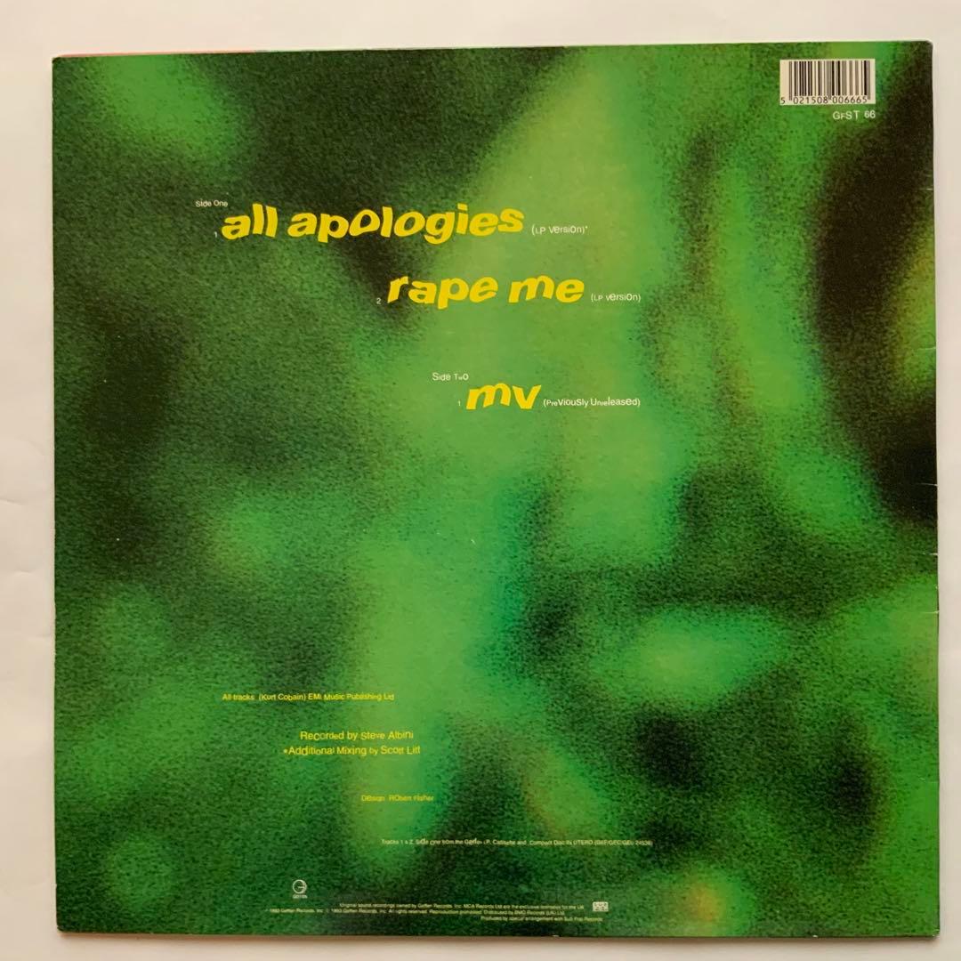 NIRVANA all apologies 12inch アートプリント2枚付