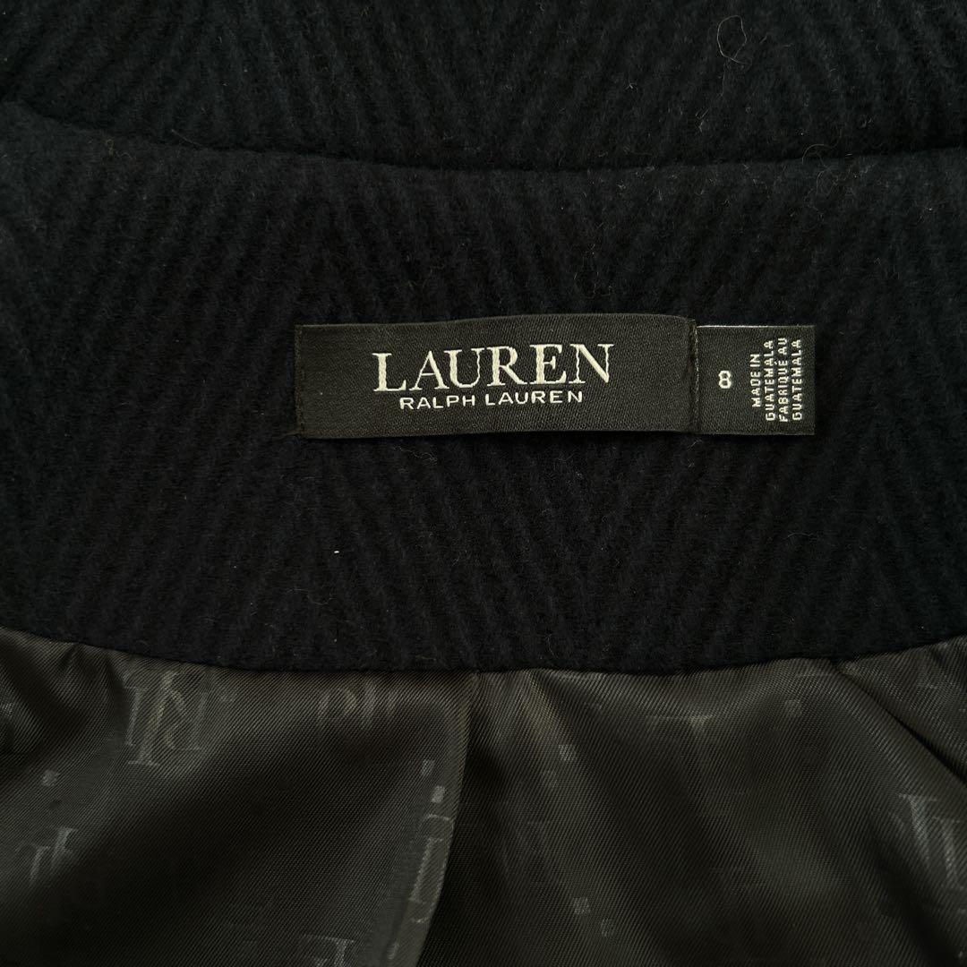 LAUREN RALPH LAUREN ヘリンボーン柄 ダブルブレスト コート