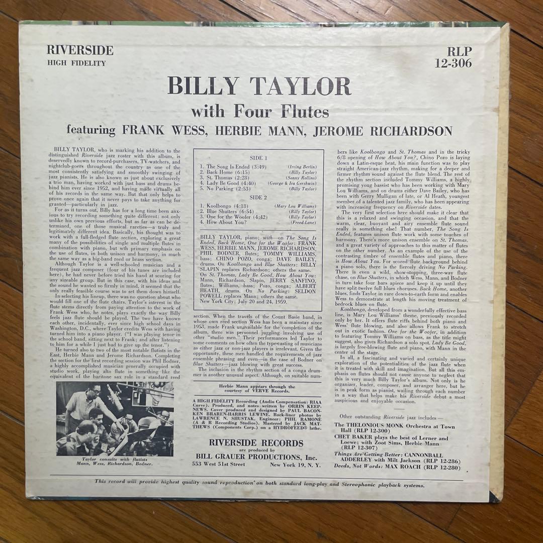 洋楽 BILLY TAYLOR with Four Flutes RLP 12-306