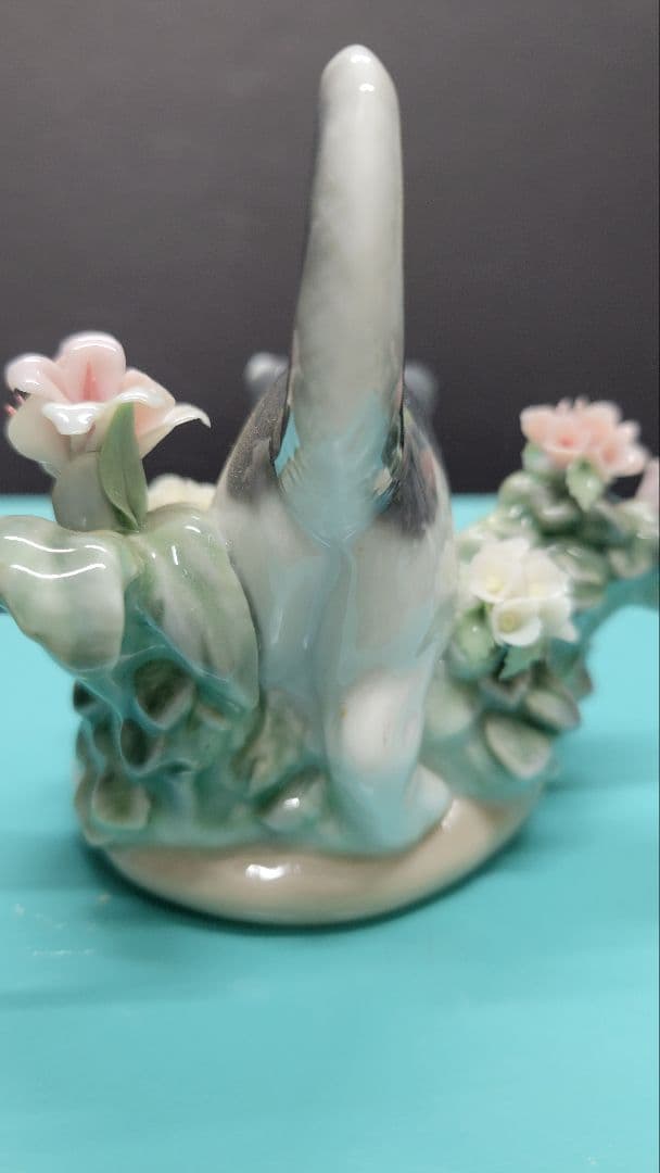 リヤドロ LLADRO にらめっこ にらみあい 猫とカエル 陶器 置物 廃盤