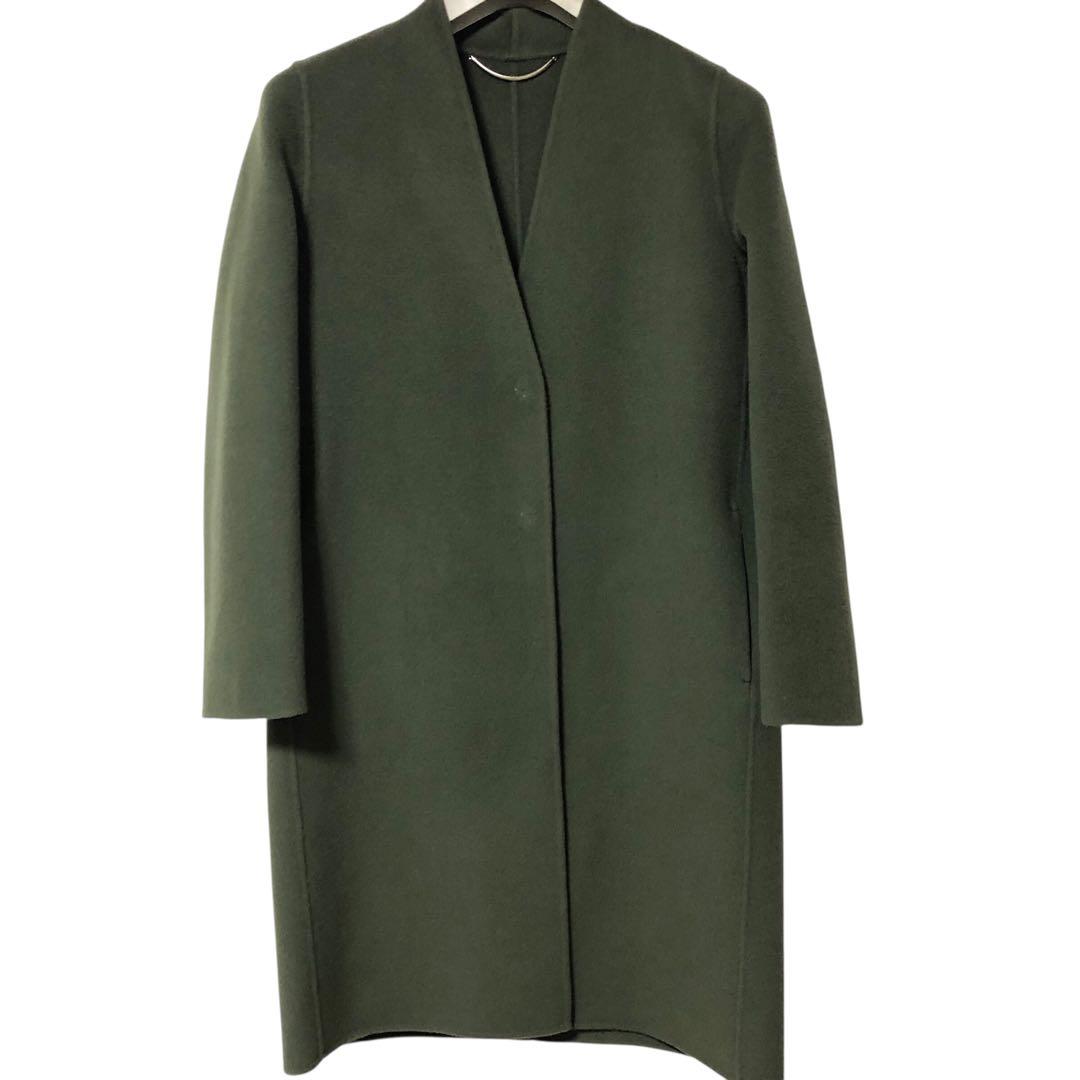 MaxMara MARELLA マフラー付 ノーカラーコート M ウール 高級