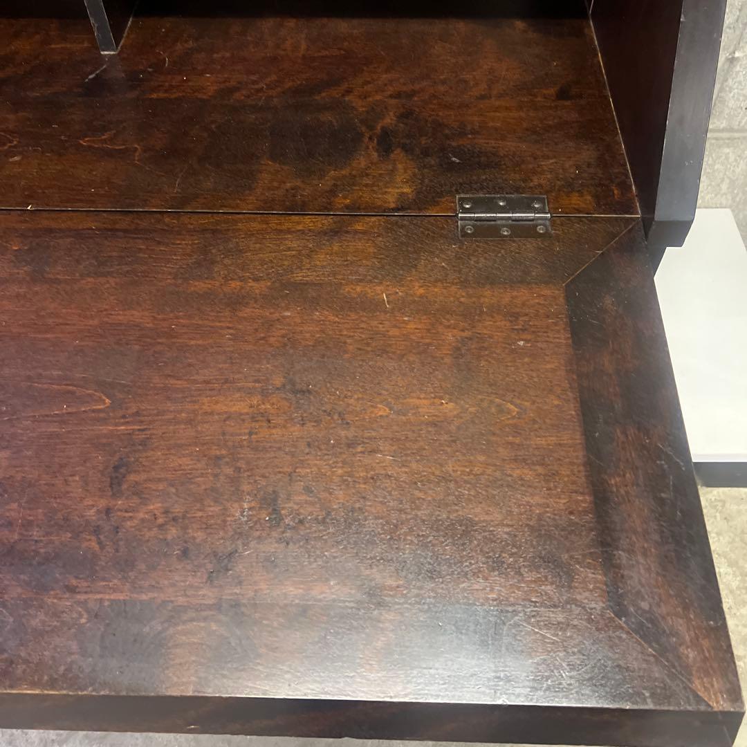 山登りで聞く音楽様 松本民芸家具 高山式座ビューロダークブラウン 文机