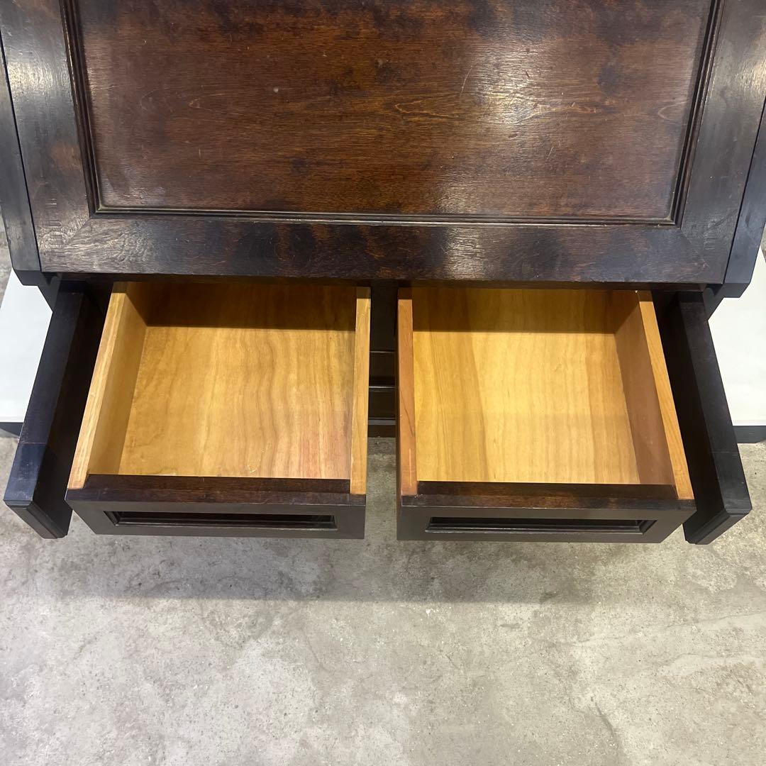 山登りで聞く音楽様 松本民芸家具 高山式座ビューロダークブラウン 文机