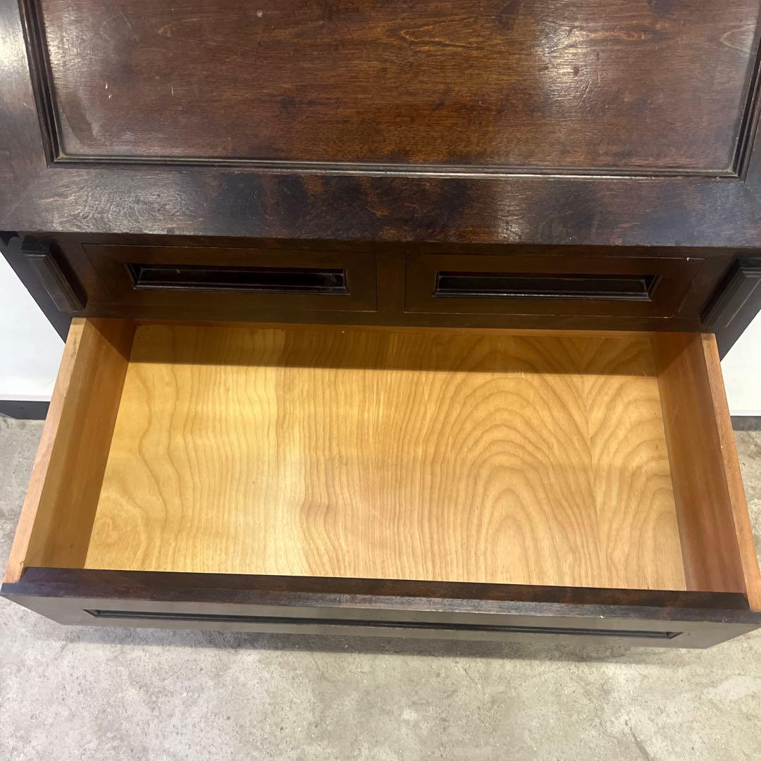 山登りで聞く音楽様 松本民芸家具 高山式座ビューロダークブラウン 文机