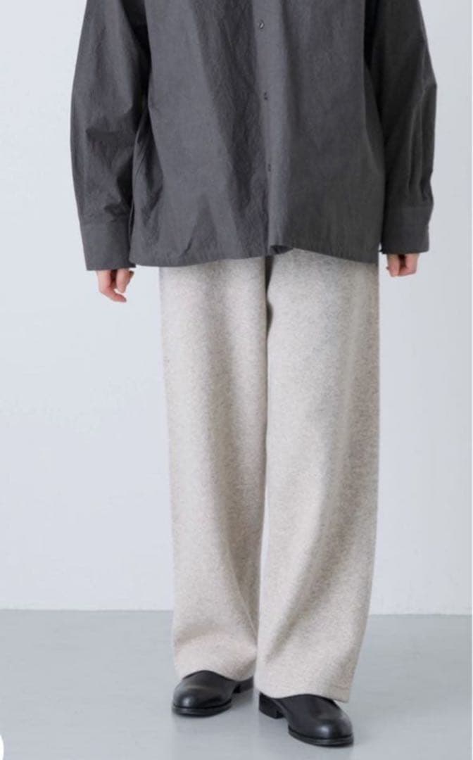 かぐれ　ダブルフェイスイージーパンツ オーミール