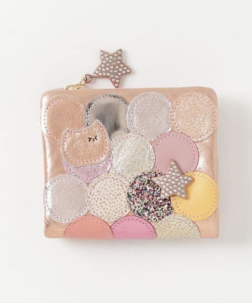 ツモリチサトキャリー ゴールド系 パッチワーク 二つ折り財布