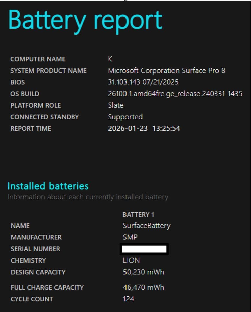 【ジャンク】Surface Pro 8 本体 Core i7 16GB RAM