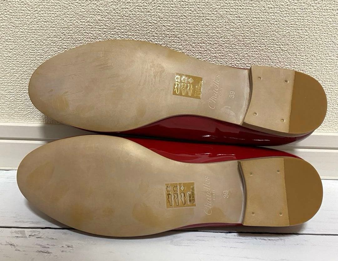 Chatelles シャテル　パンプス　レッド　39(25cm)
