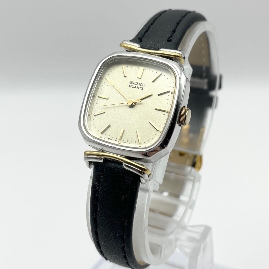 SEIKO ヴィンテージ レディース腕時計 スクエア クオーツ ゴールド 稼働品