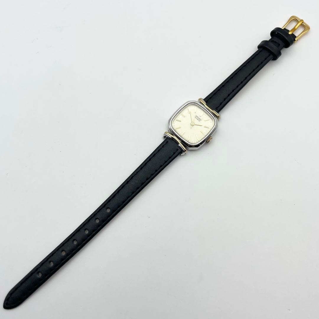 SEIKO ヴィンテージ レディース腕時計 スクエア クオーツ ゴールド 稼働品