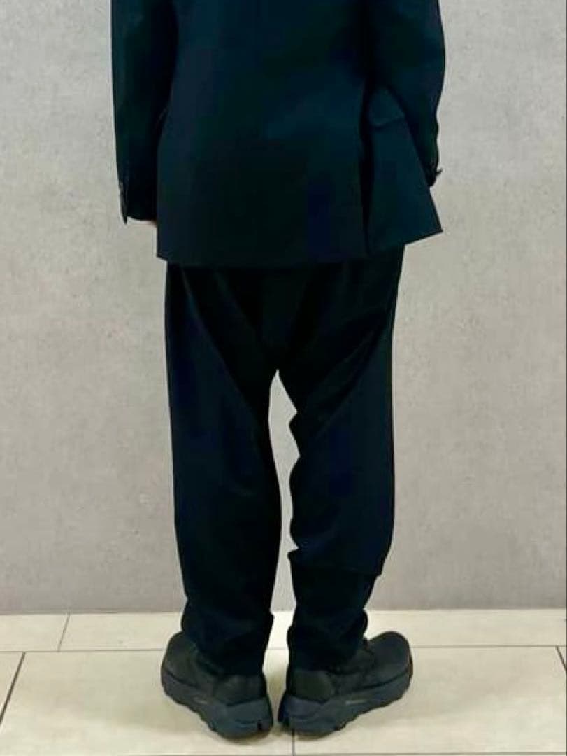 新品　2025-26AWヨウジヤマモトプールオム　ウールギャバ　サルエルパンツ