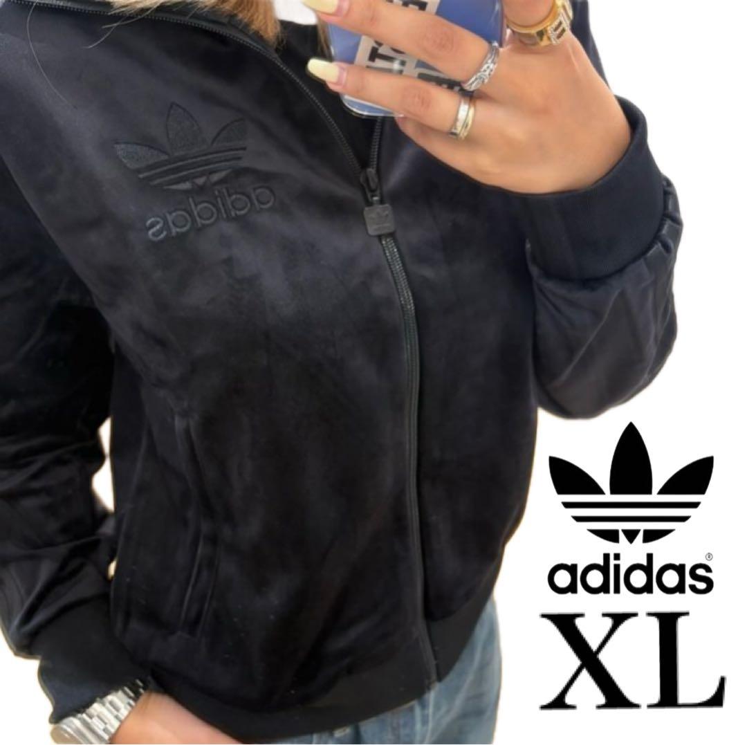 新品XL】adidaアディカラー ベロア トラックトップ ジャケット　アディダス